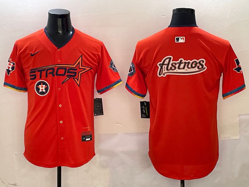 Men Houston Astros Blank Orange Five generation Joint Name 2025 Nike MLB Jersey style 12->houston astros->MLB Jersey